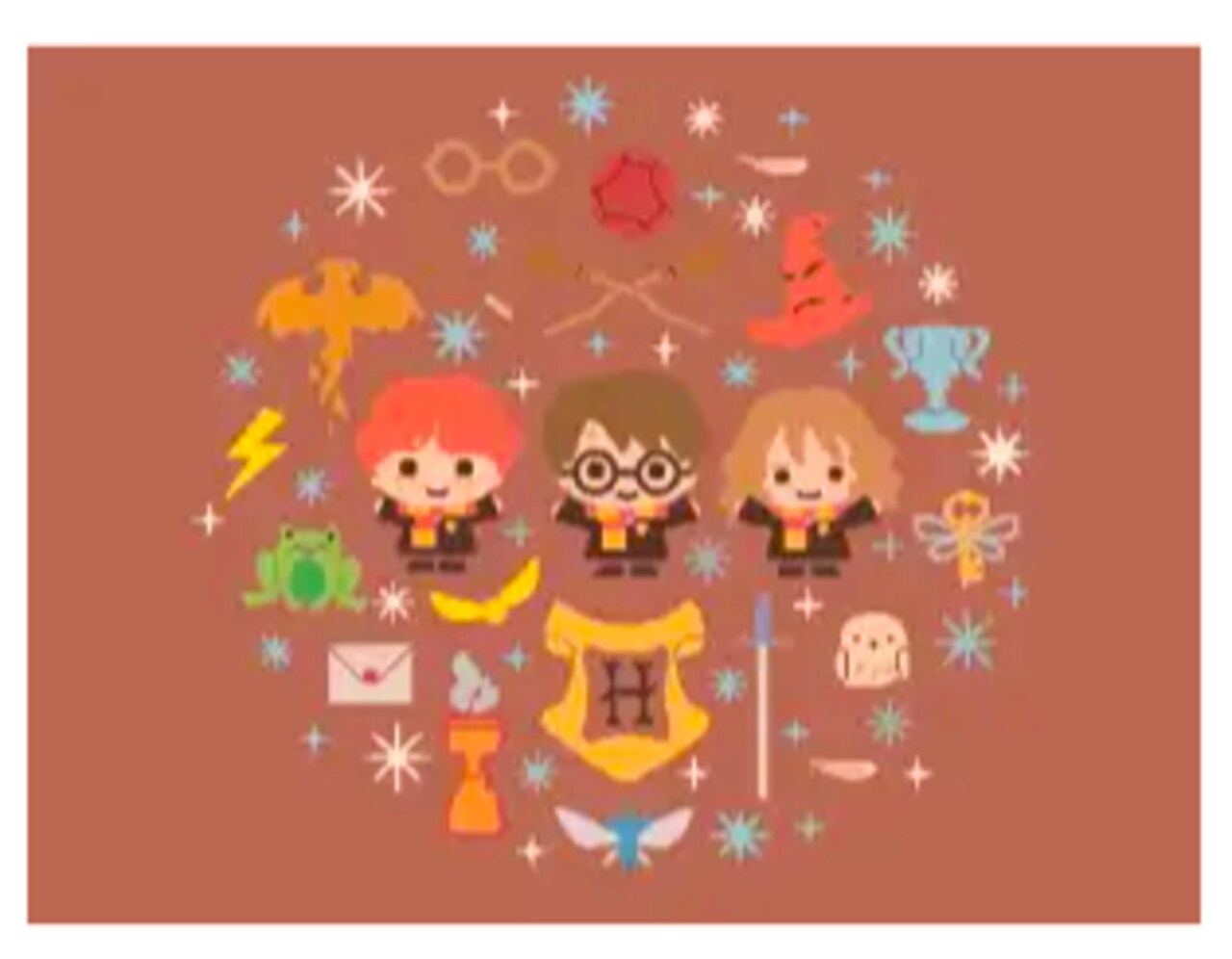 Harry Potter 4 Pack Main Characters Blank Christmas Cards & Envelopes Set